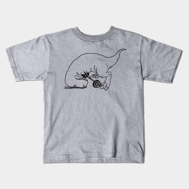 TEE-REX TRYING Kids T-Shirt by Daily Drills 